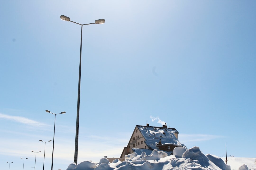mountain chalet snow